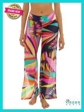 Wide Leg Mesh Pants Beach Cover Up Pull On